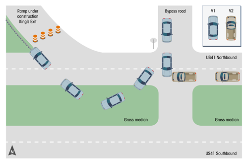 Diagram of crash