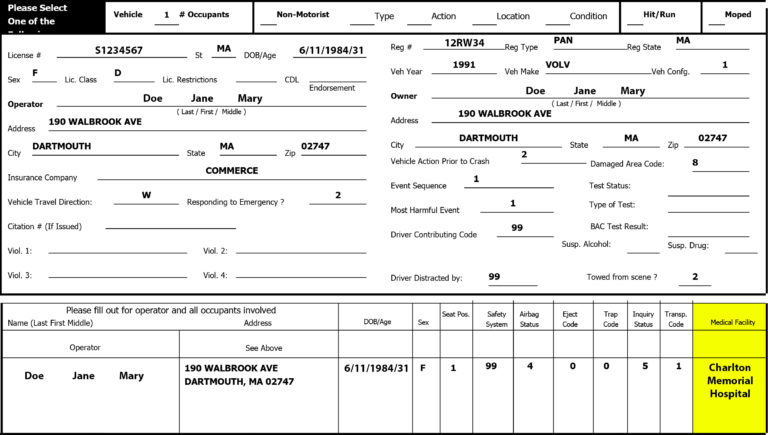 Medical Facility Mass Crash Report Manual