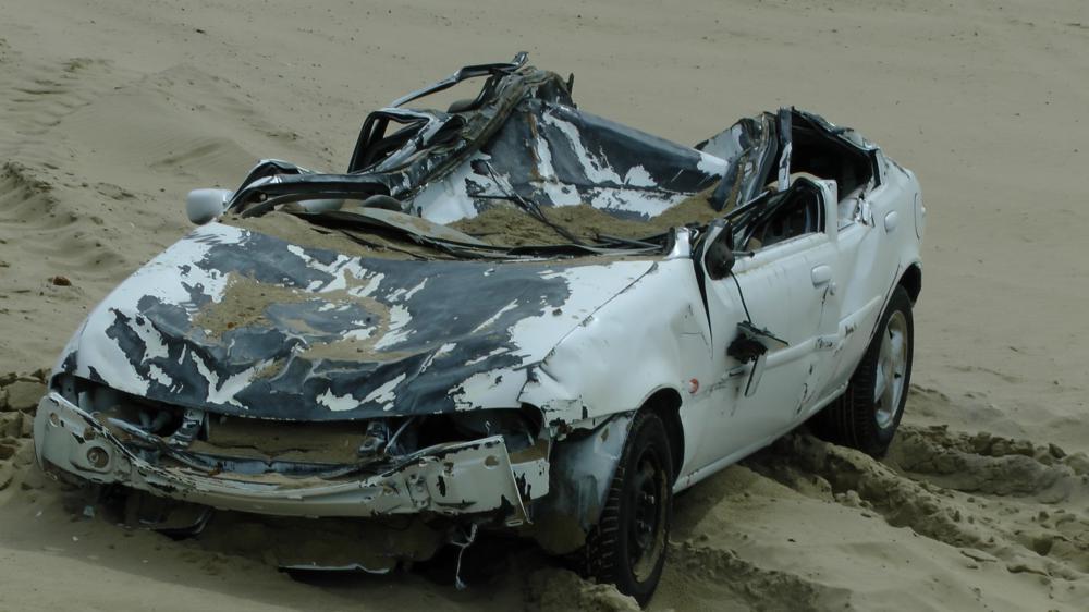 Destroyed car