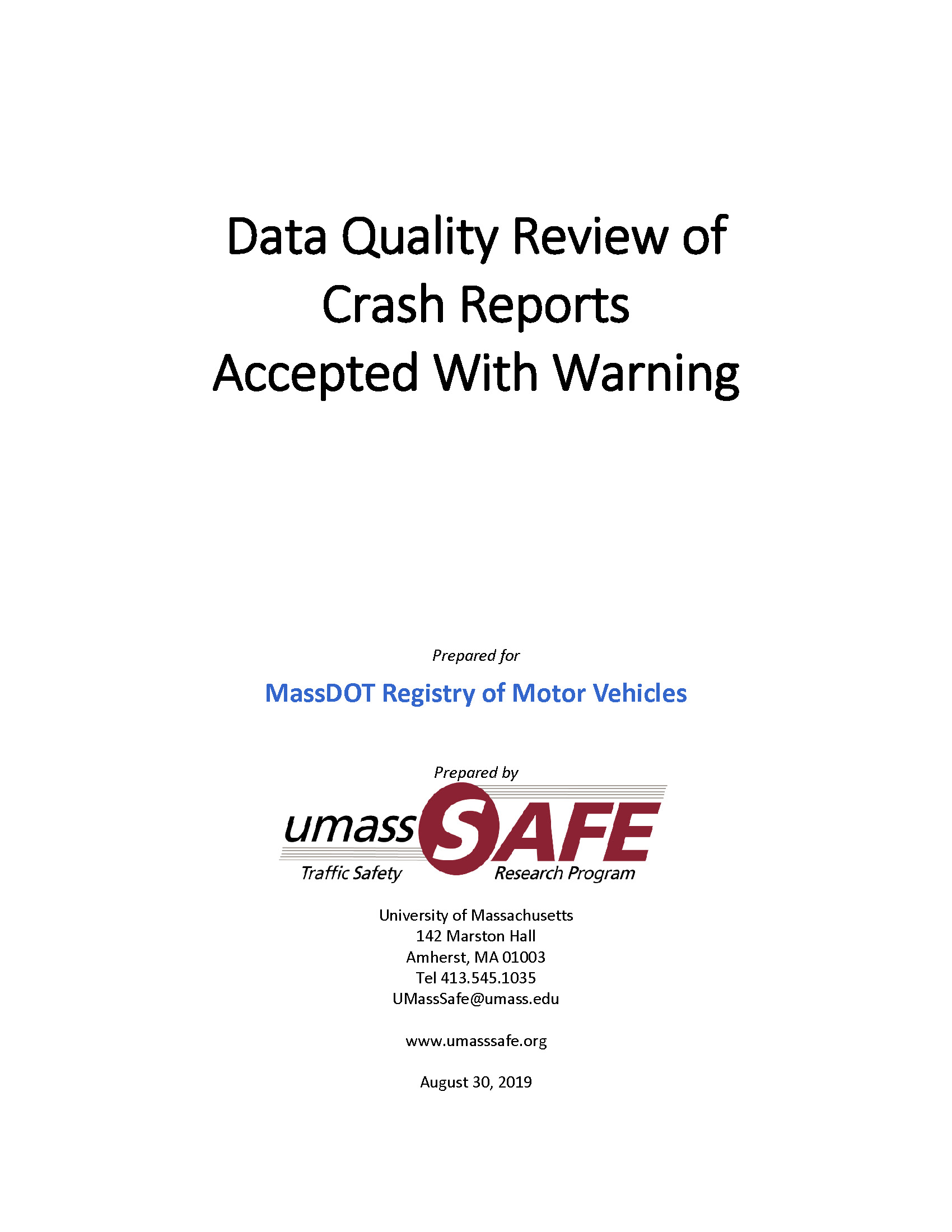 Aww Project Summary Report Mass Crash Report Manual